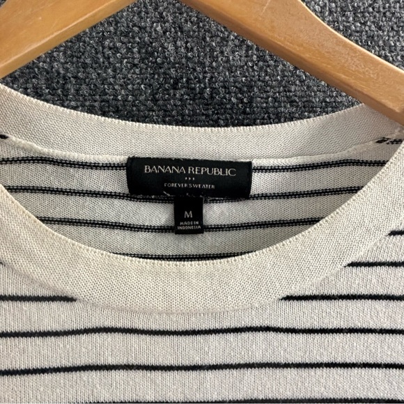 Banana Republic Crewneck Sweater - White and Navy Stripes - Picture 2 of 6